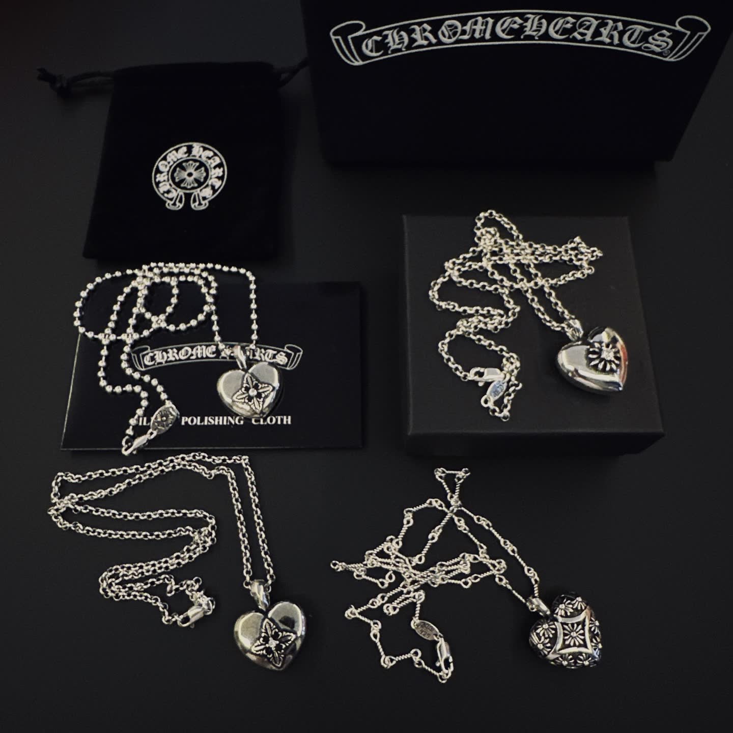 Chrome Hearts Silver Heart Locket Necklace